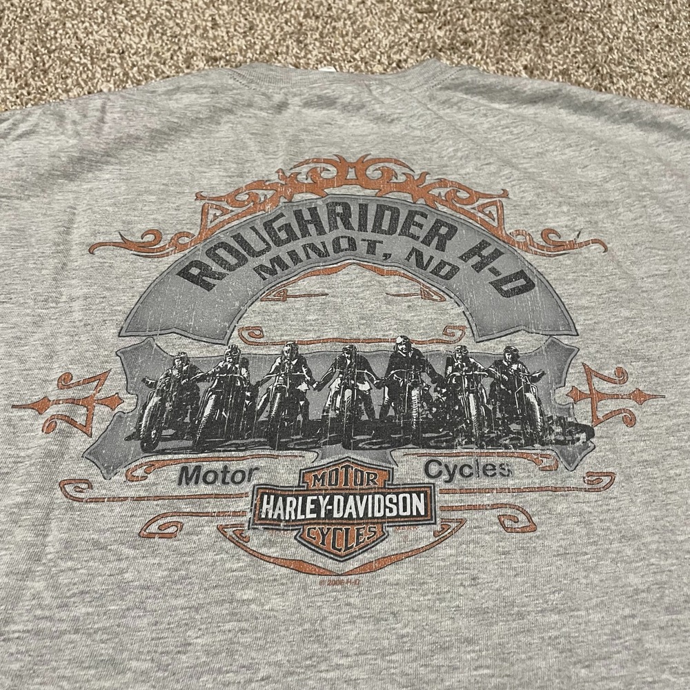 Harley Davidson Road Trip T-Shirt Mens XL Grey Graphic Map Biker Tee 2006